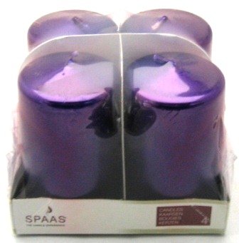 bougies spaas set-4 purple metallic